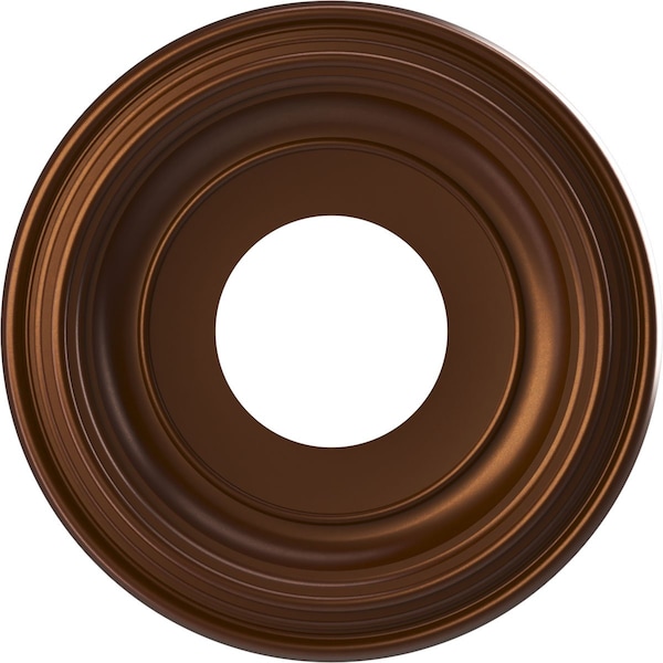 Ekena Millwork Traditional PVC Medallion (Canopies up to 5 1/2"), 10"OD x 3 1/2"ID x 1 1/8"P, Metallic Dark Copper CMP10TRCDC - main